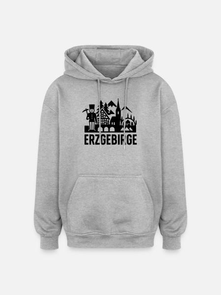 Typical Erzgebirge silhouette - Oversized Unisex Hoodie - heather grey