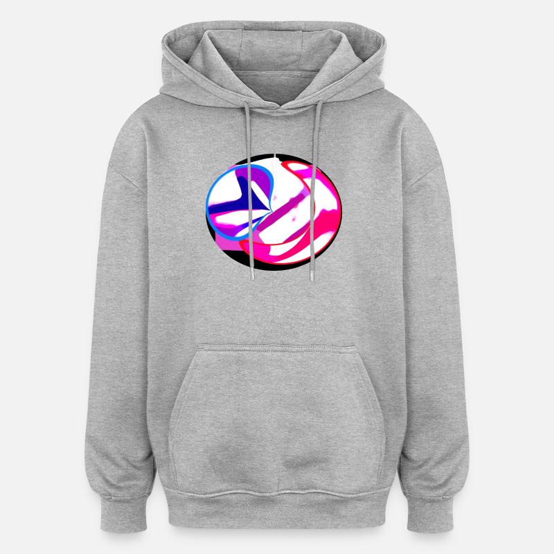 Néon tourbillon abstrait - Sweat à capuche oversize unisexe - gris chiné