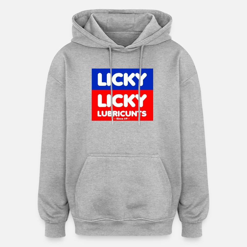 Lubrifiants Licky Retro Shield - Sweat à capuche oversize unisexe - gris chiné