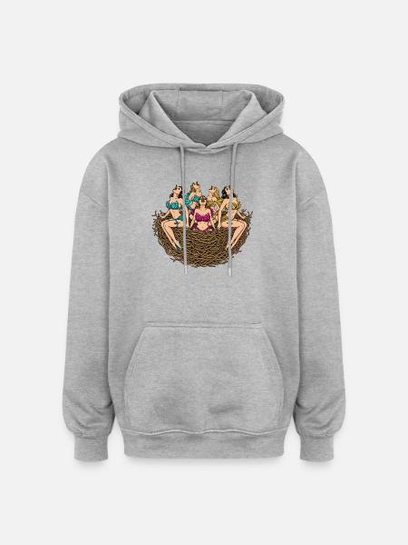 Tropical Nest Ladies in Bloom - Oversized Unisex Hoodie - heather grey