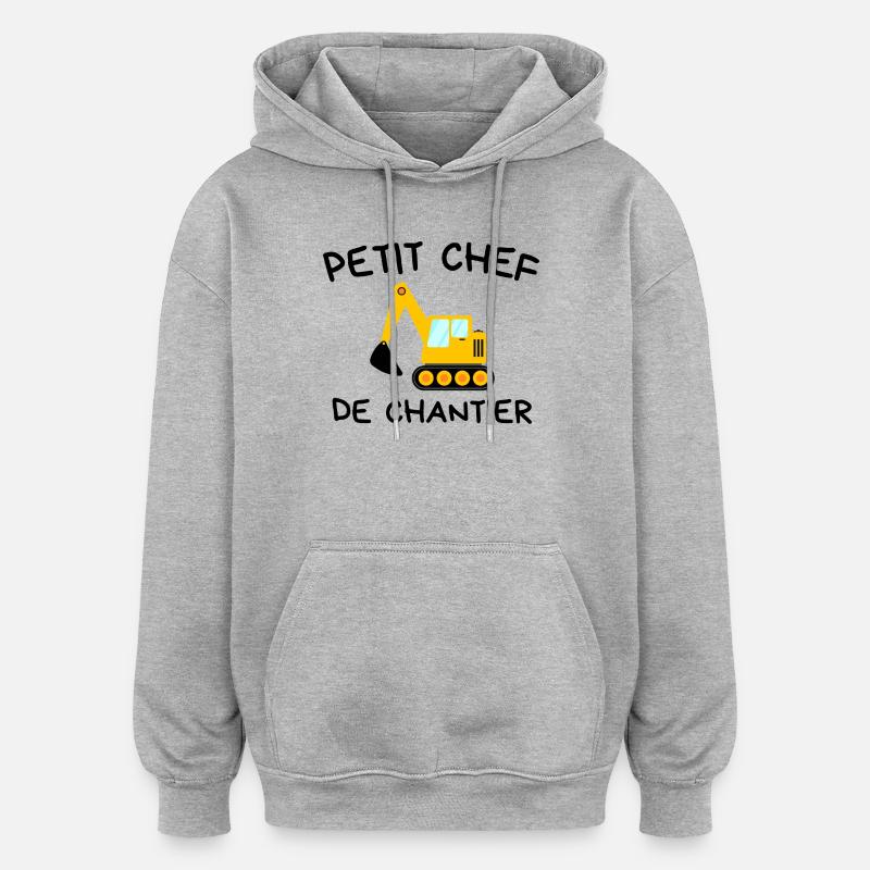 Small Construction Manager Construction Excavator - Oversized Unisex Hoodie - heather grey