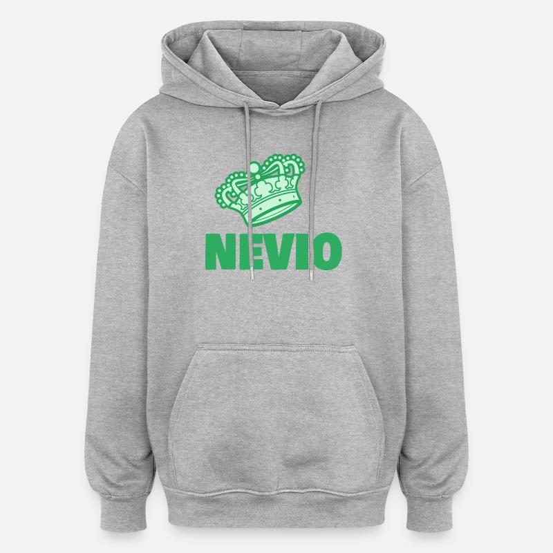 Nevio as a first name - Oversized Unisex Hoodie - heather grey