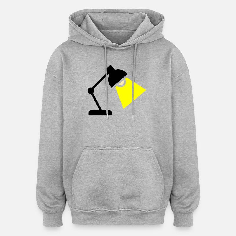Idée de lampe de bureau - Sweat à capuche oversize unisexe - gris chiné