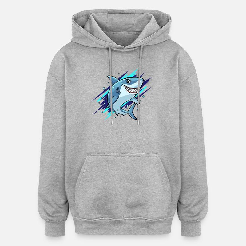 Sprinteur Rieur du Requin - Sweat à capuche oversize unisexe - gris chiné
