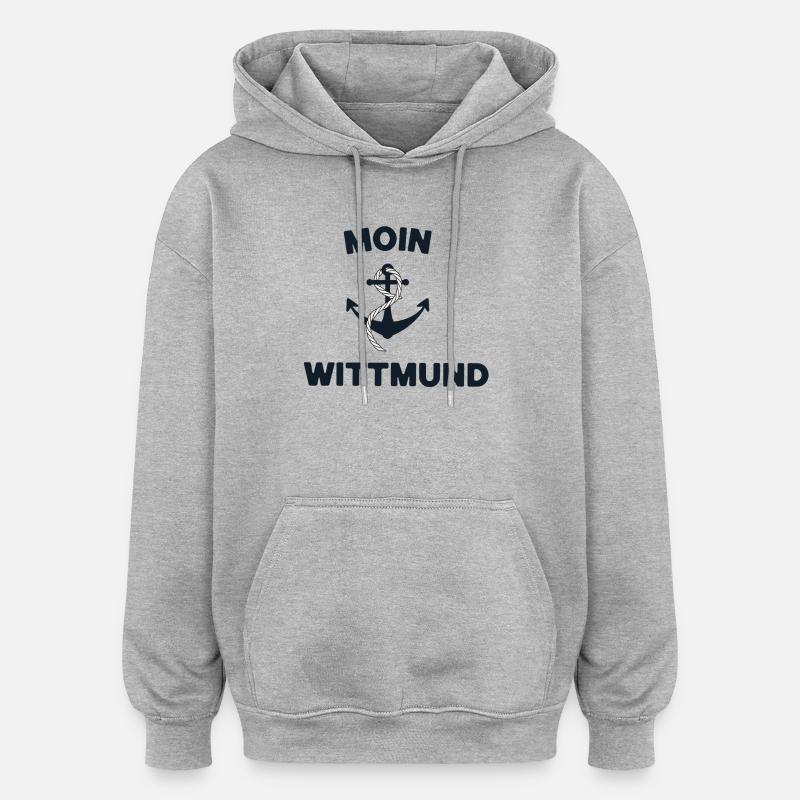 Moin Wittmund – Conception d’ancres maritimes - Sweat à capuche oversize unisexe - gris chiné
