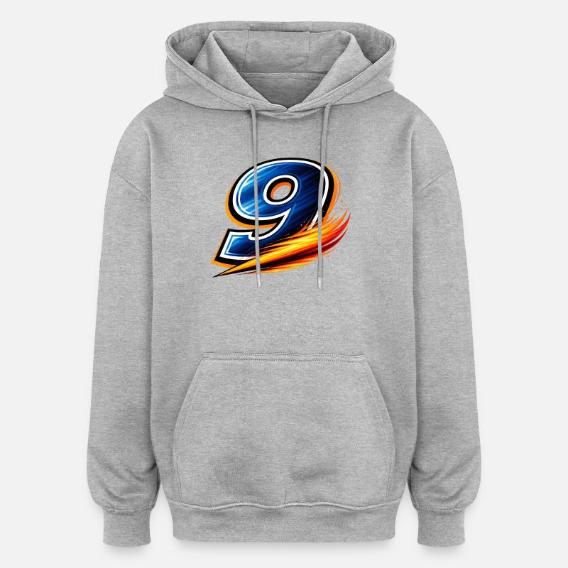 Numéro 9 Maillot de football Buteur - Sweat à capuche oversize unisexe - gris chiné