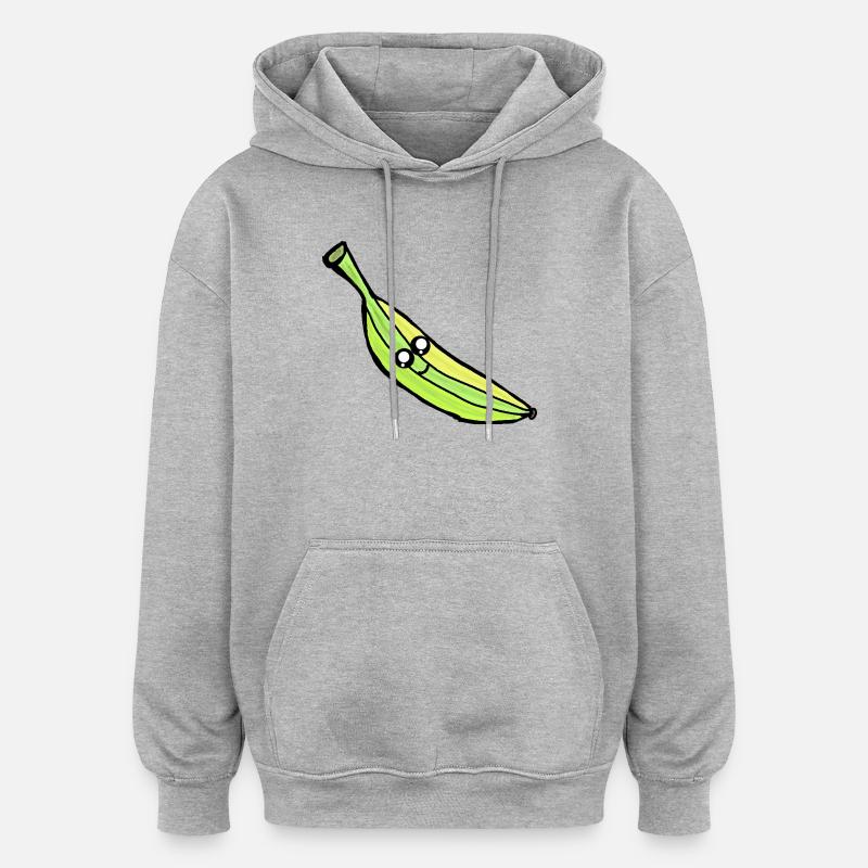 Banane Banane Fruit Fruit Kawaii - Sweat à capuche oversize unisexe - gris chiné