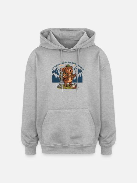 Kaiserschmarrn Wanderbär - Lustiges Wandershirt - Oversized Unisex Hoodie - Grau meliert