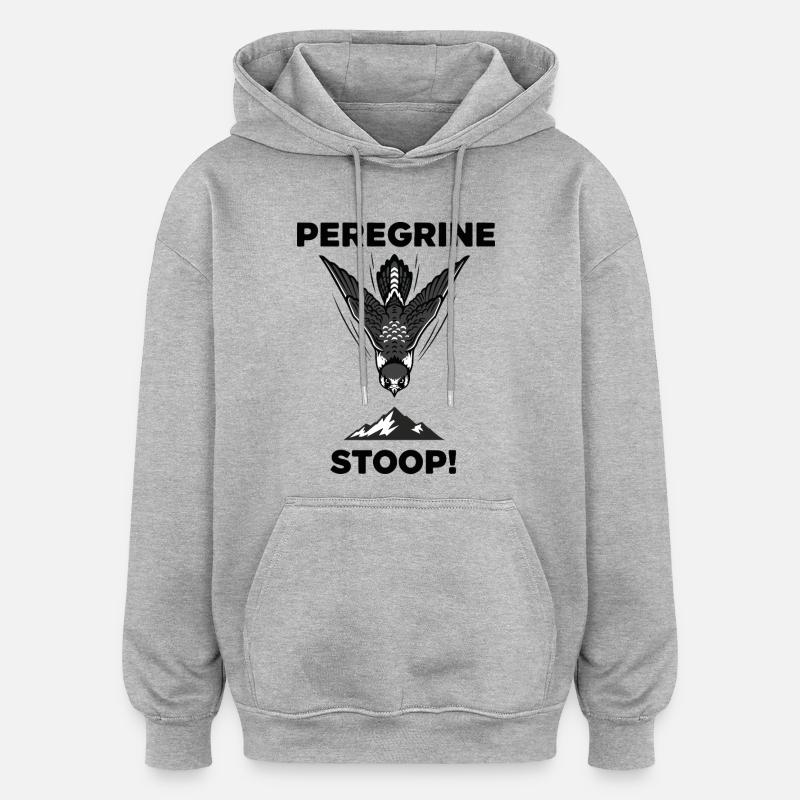 Faucon Pèlerin Stoop Chasse Peregrine - Sweat à capuche oversize unisexe - gris chiné