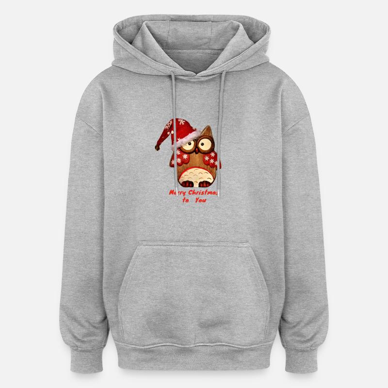 Joyeux Noël à toi - Sweat à capuche oversize unisexe - gris chiné