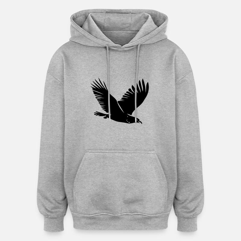 Oiseau en vol - Sweat à capuche oversize unisexe - gris chiné