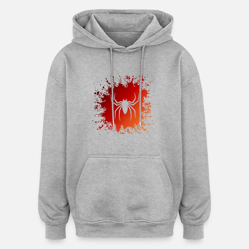 Spinne Spider Splash - Oversized Unisex Hoodie - Grau meliert