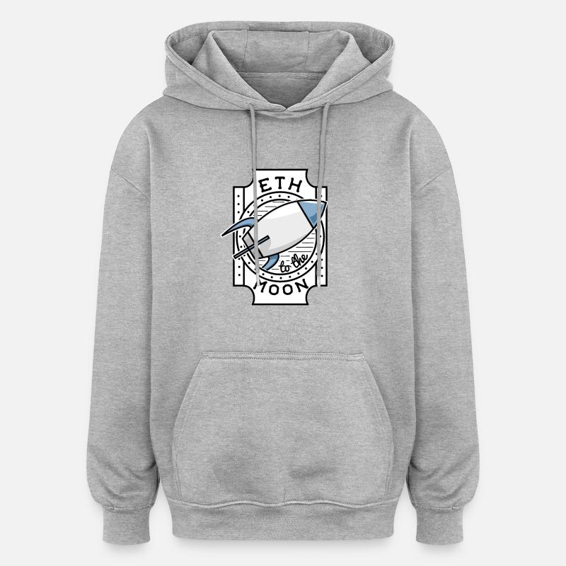 ETH à la Lune - Sweat à capuche oversize unisexe - gris chiné