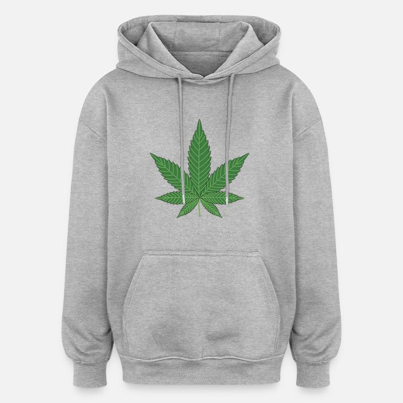 Feuille idée cadeau - Sweat à capuche oversize unisexe - gris chiné