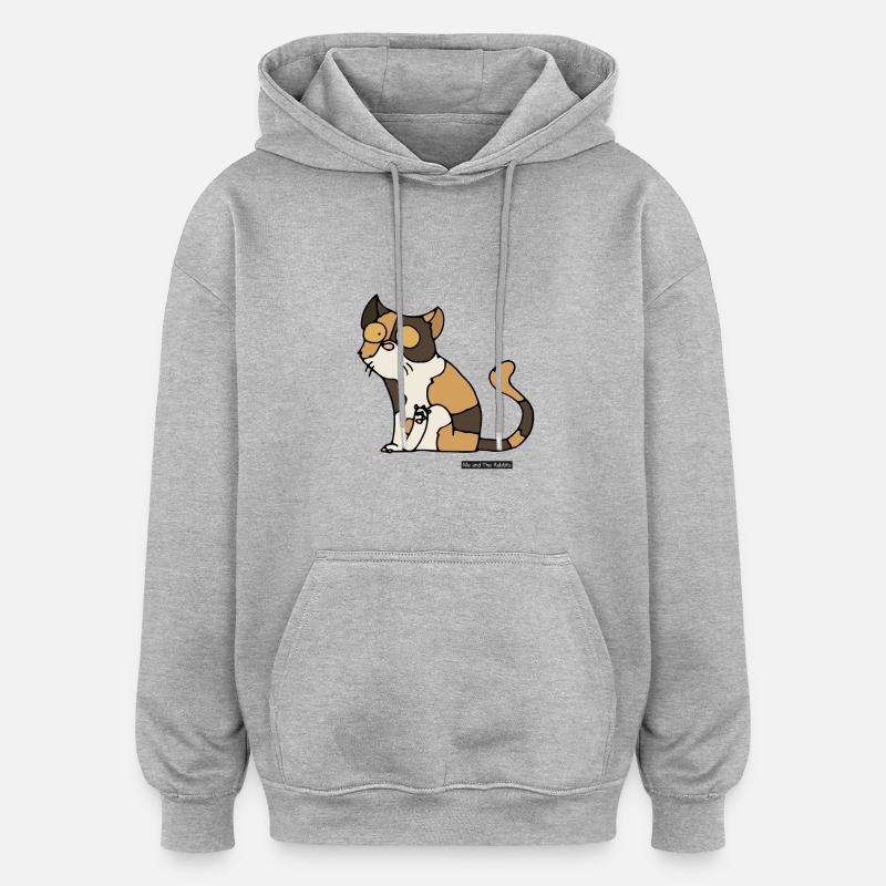 Chat - Exotic Shorthair - Sweat à capuche oversize unisexe - gris chiné
