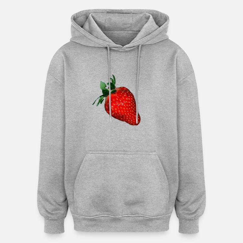 fraise - Sweat à capuche oversize unisexe - gris chiné