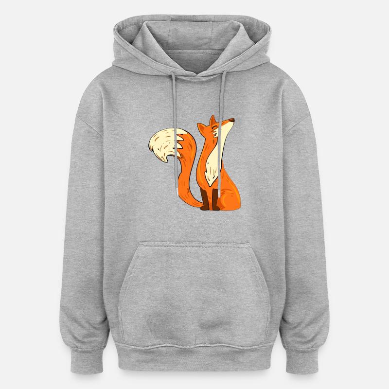 Fox insulté - Sweat à capuche oversize unisexe - gris chiné
