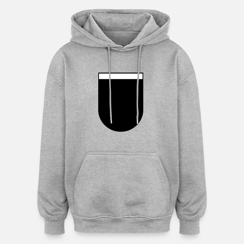 blason - Sweat à capuche oversize unisexe - gris chiné