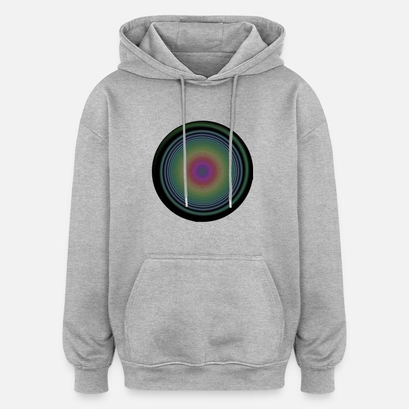 Spirale - Oversized Unisex Hoodie - Grau meliert