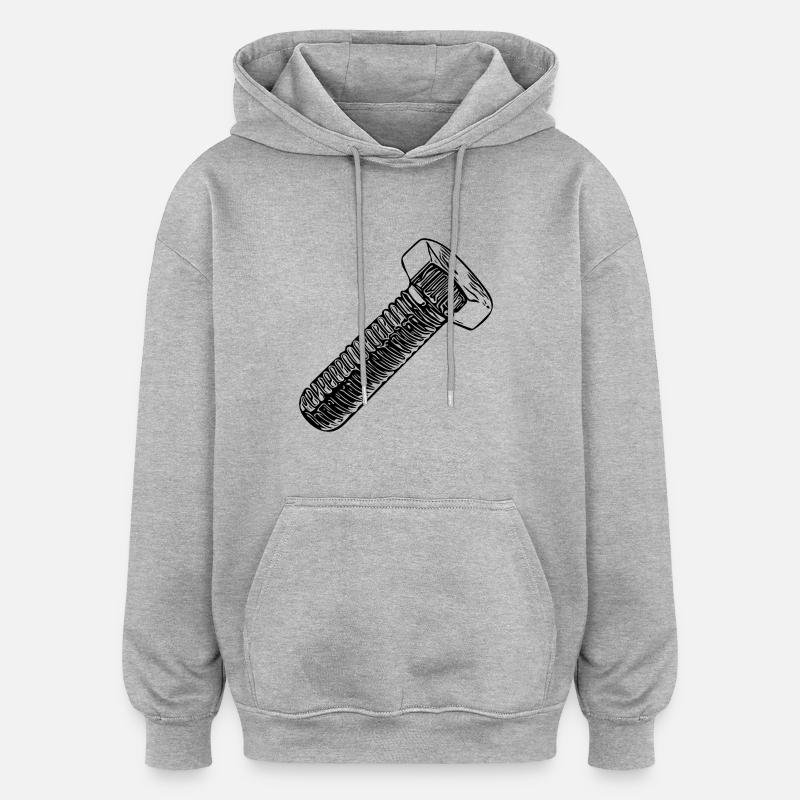 Werkstattschrauber Schraube Ersatzteil - Oversized Unisex Hoodie - Grau meliert