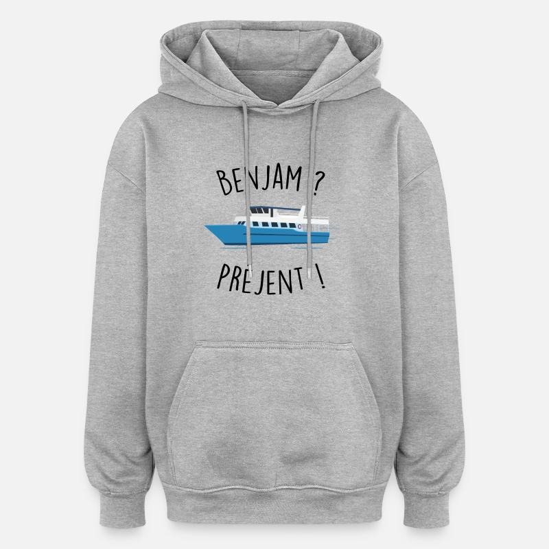 benjam préjent - Sweat à capuche oversize unisexe - gris chiné