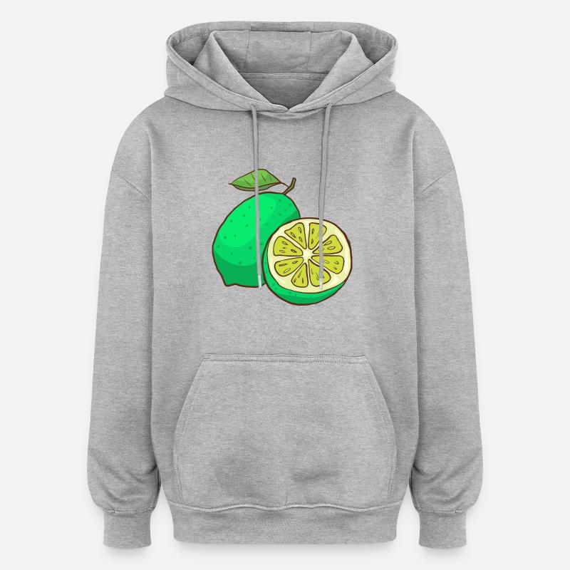 Limes limes - Sweat à capuche oversize unisexe - gris chiné