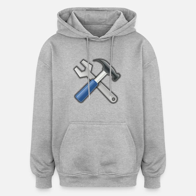 outils - Sweat à capuche oversize unisexe - gris chiné