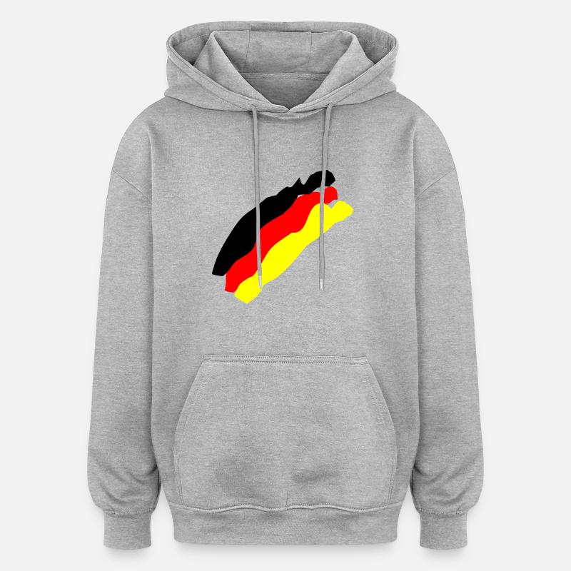 Deutsche Flagge - Oversized Unisex Hoodie - Grau meliert