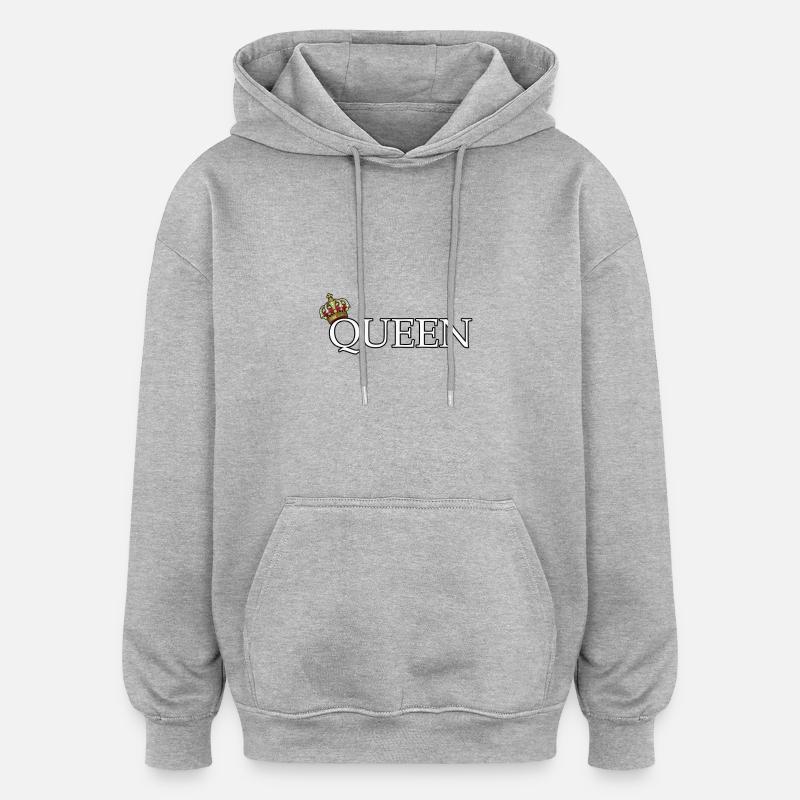 reine - Sweat à capuche oversize unisexe - gris chiné