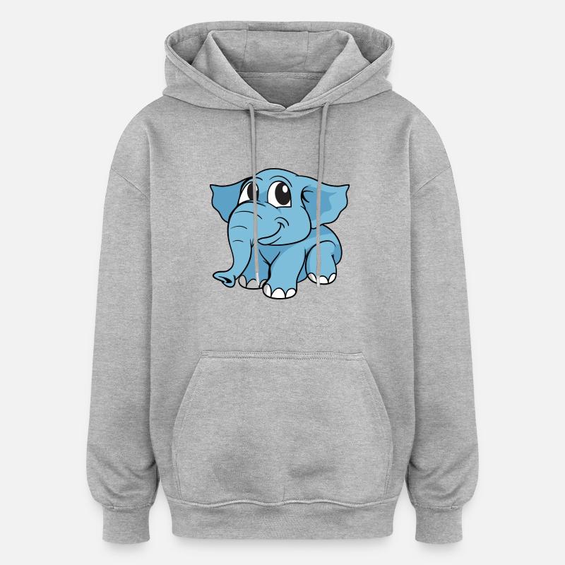 Elephant Elephant - Sweat à capuche oversize unisexe - gris chiné