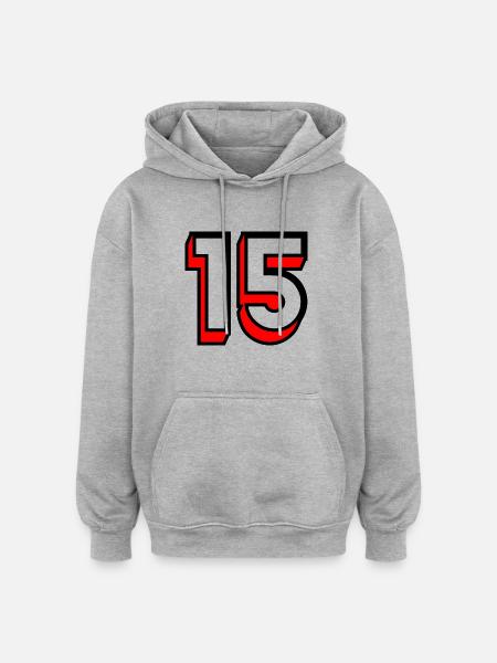 15. 15 ÅR. 15-ÅRS JUBILEUM. JUBILEUM 15 ÅR. - Oversized unisex-hettegenser - gråmelert