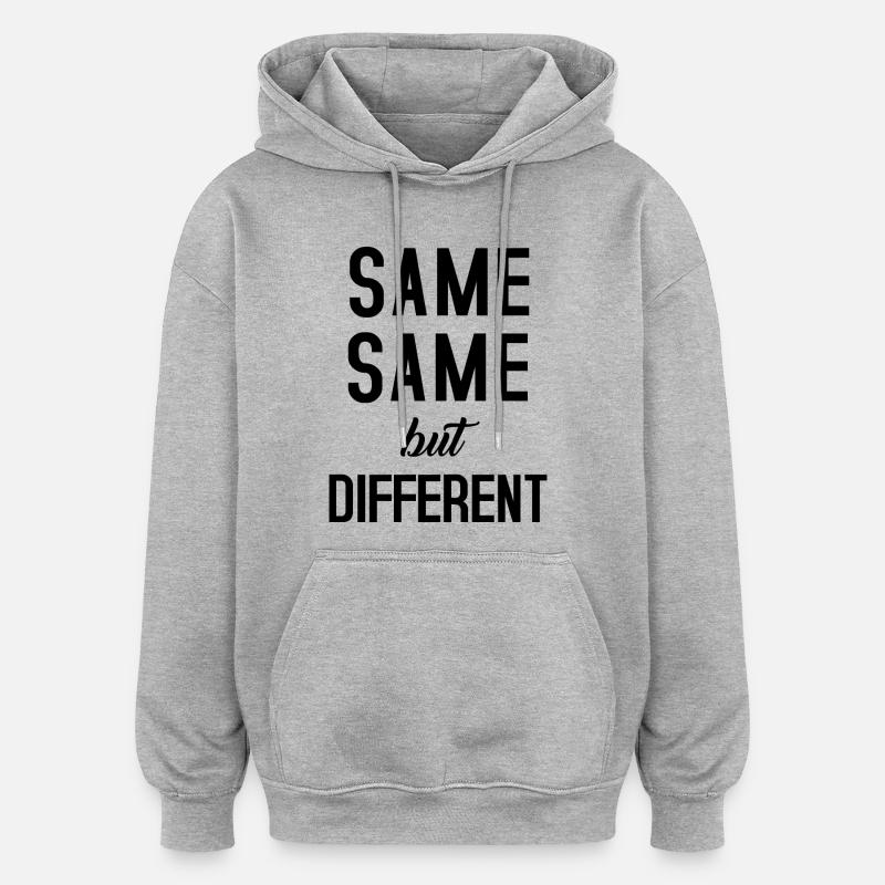 Same Same - Sweat à capuche oversize unisexe - gris chiné