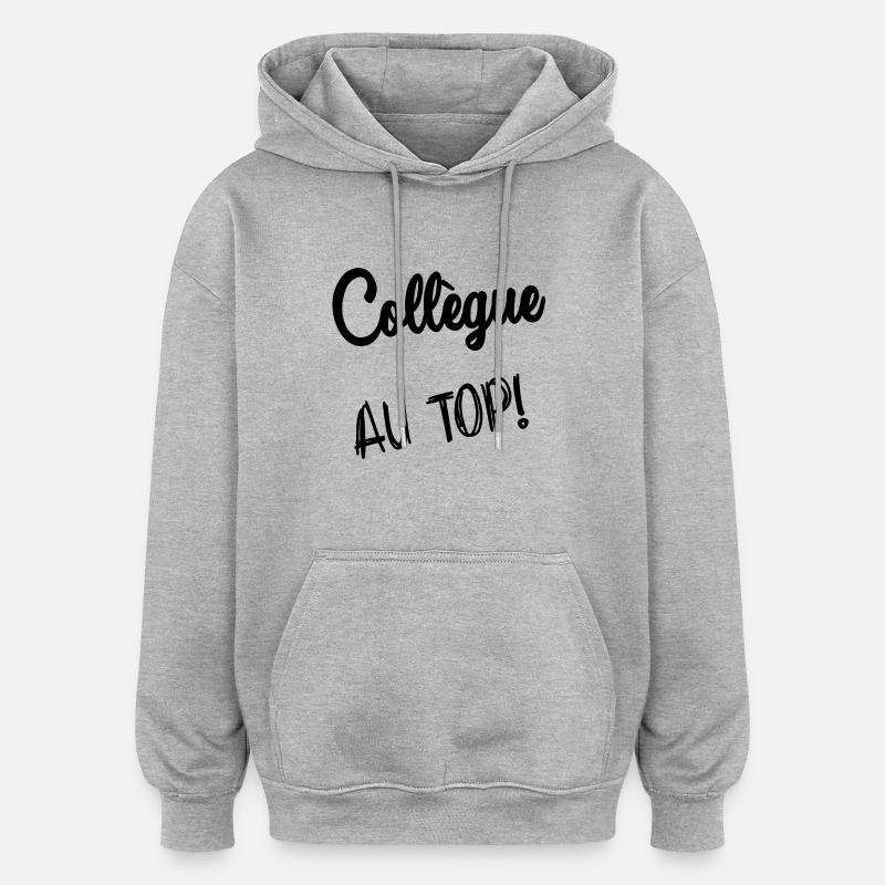 COLLEGUE - Sweat à capuche oversize unisexe - gris chiné