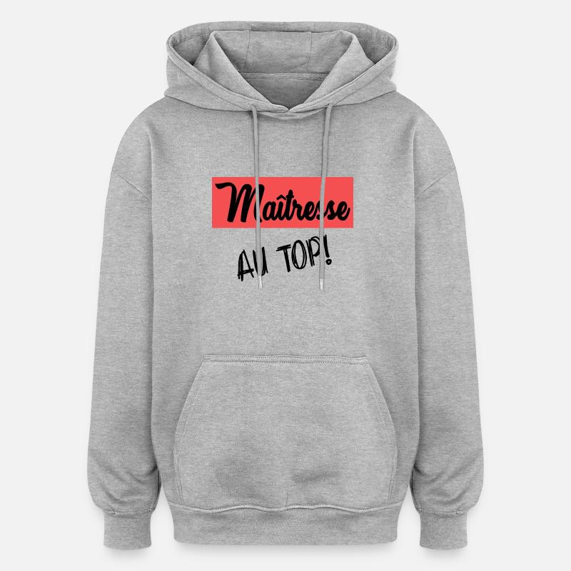 MERCI MAÎTRESSE - Sweat à capuche oversize unisexe - gris chiné