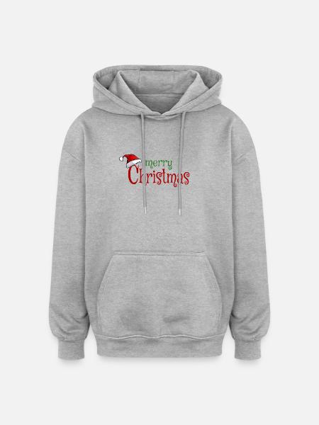 Joyeux Noël - Sweat à capuche oversize unisexe - gris chiné