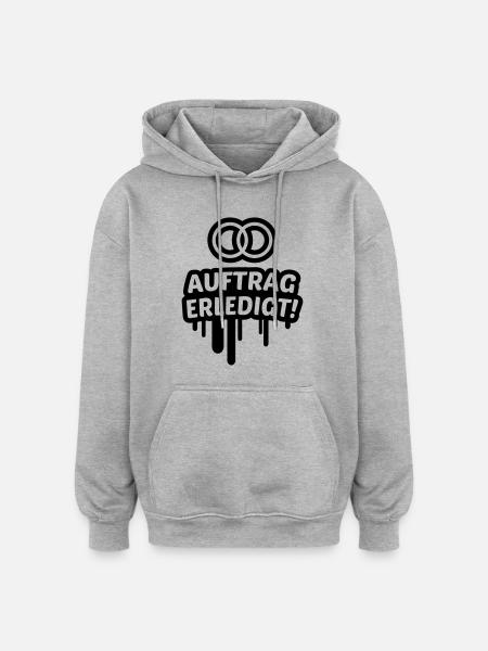 Travail, mariage, mariage 1C. - Sweat à capuche oversize unisexe - gris chiné