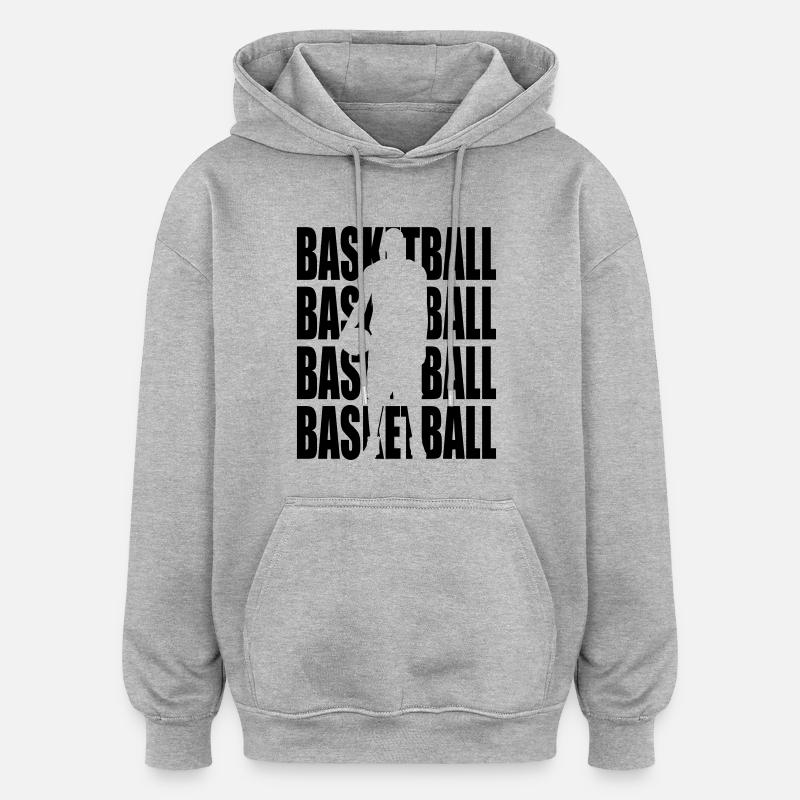 Basketball - Sweat à capuche oversize unisexe - gris chiné