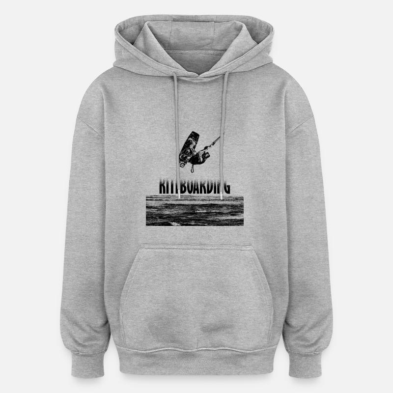Kitesurf - Oversized Unisex Hoodie - Grau meliert