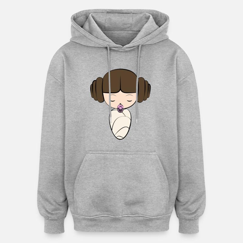 HO_Leia-Bebe - Sweat à capuche oversize unisexe - gris chiné