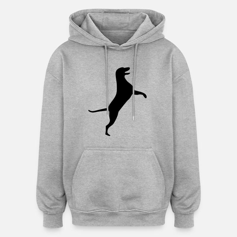 dog - Sweat à capuche oversize unisexe - gris chiné