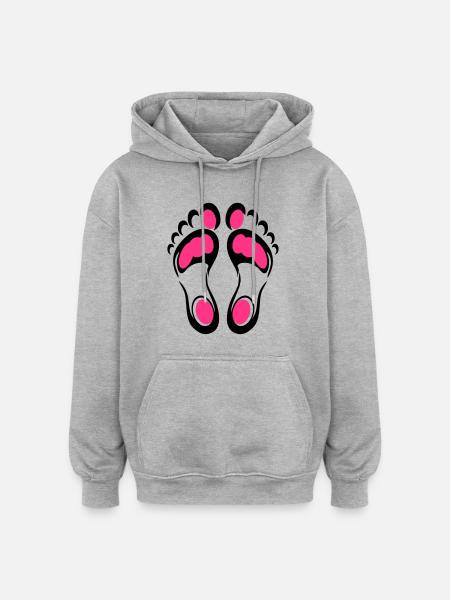 Feet Reflex - Oversized Unisex Hoodie - Grau meliert