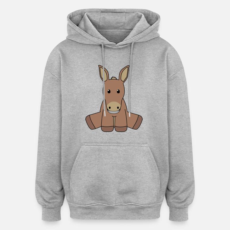 Esel - Oversized Unisex Hoodie - Grau meliert