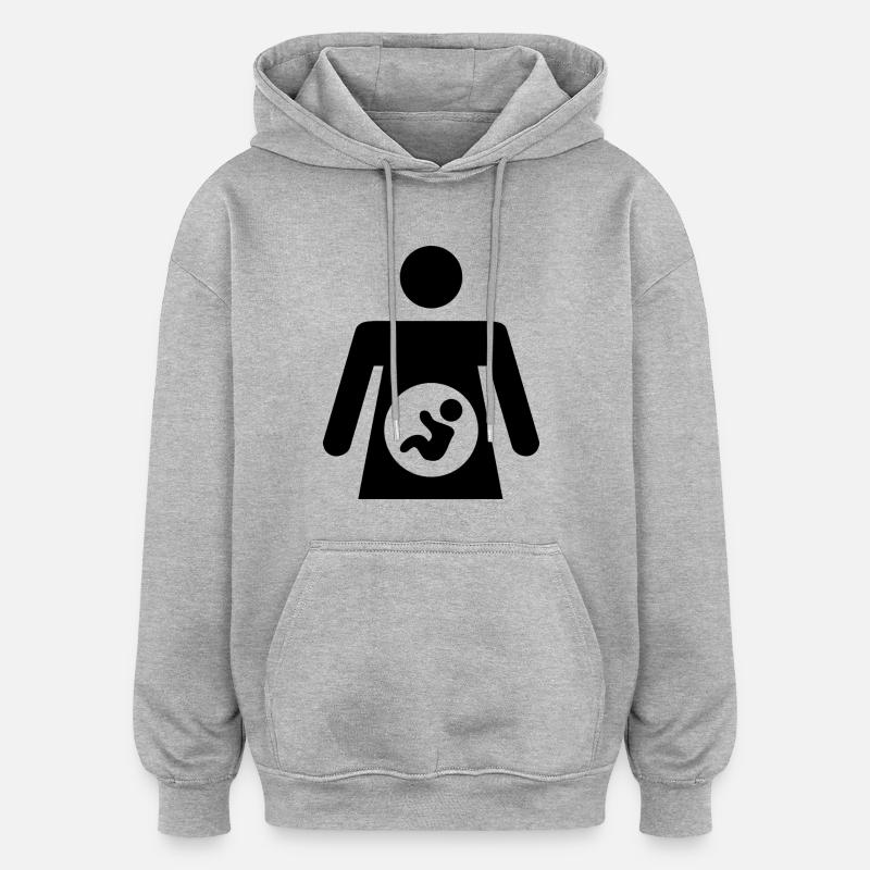 enceinte - Sweat à capuche oversize unisexe - gris chiné