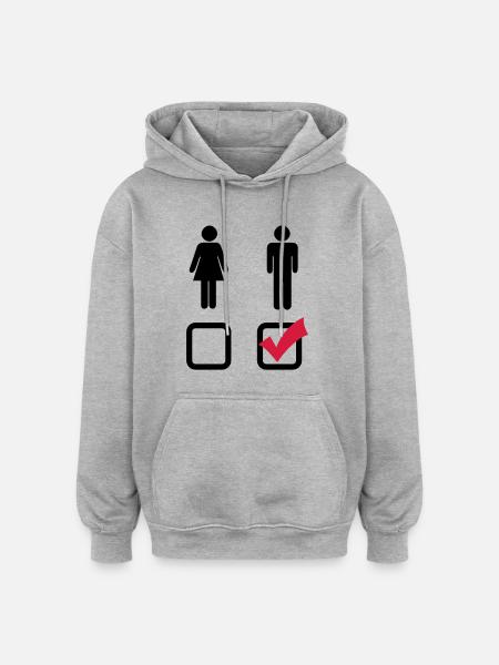 Männlich - Oversized Unisex Hoodie - Grau meliert