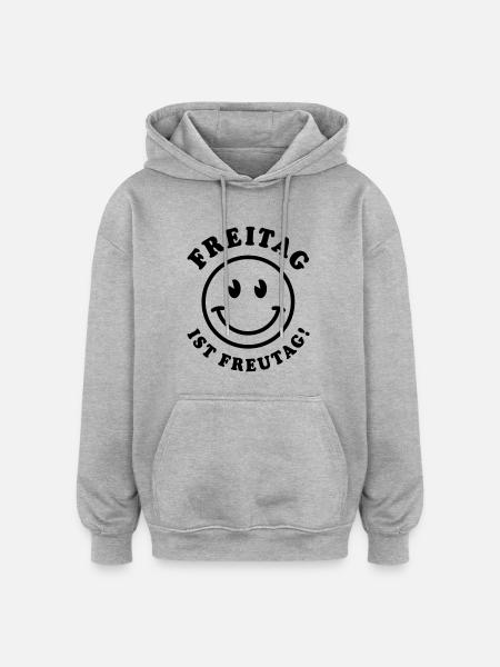 Friday is Freutag! - Oversized Unisex Hoodie - heather grey