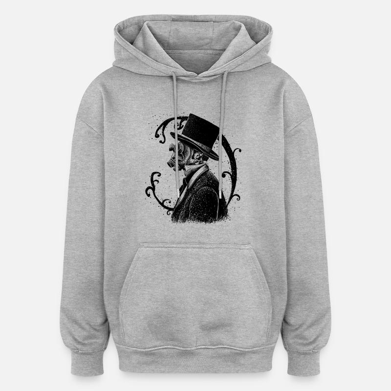 Smog - Sweat à capuche oversize unisexe - gris chiné