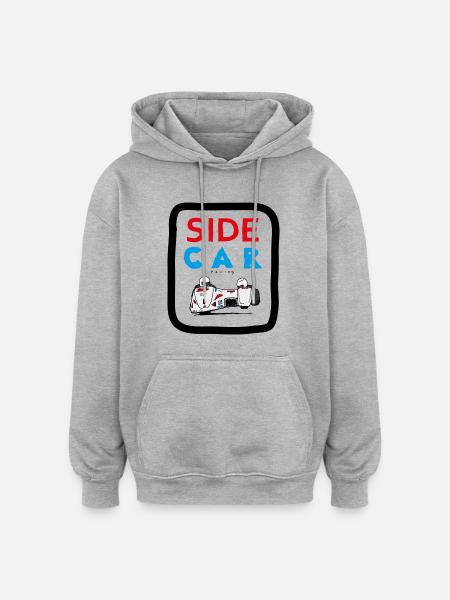 SIDE Autorennen - Oversized Unisex Hoodie - Grau meliert