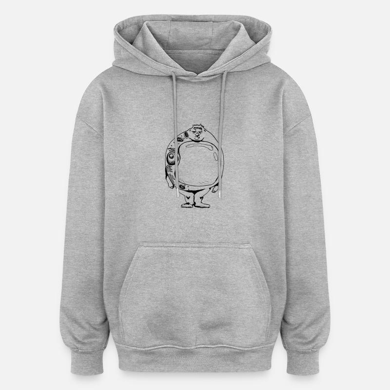 adipocytes - Sweat à capuche oversize unisexe - gris chiné