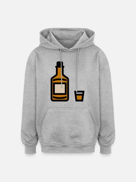 Whiskey bottle, whiskey bottle - Oversized Unisex Hoodie - heather grey