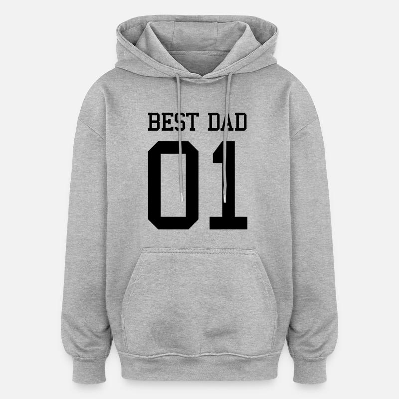Best Dad 01 - Sweat à capuche oversize unisexe - gris chiné